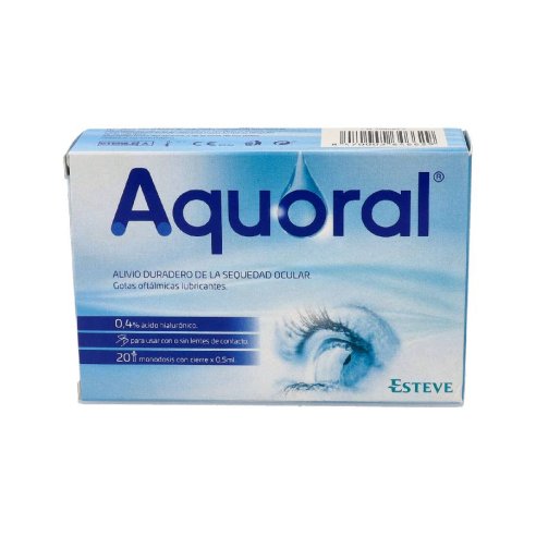 AQUORAL GOTAS OFTALMICAS LUBRICANTES AC HIALURONICO MONODOSIS 0.5 ML 20 U