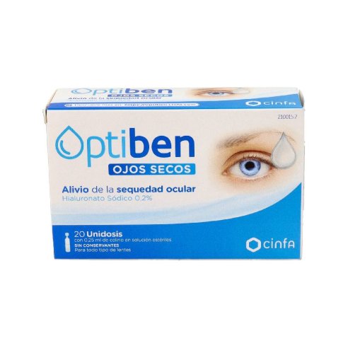 OPTIBEN GOTAS SEQUEDAD OCULAR 0.25 ML 20 AMP