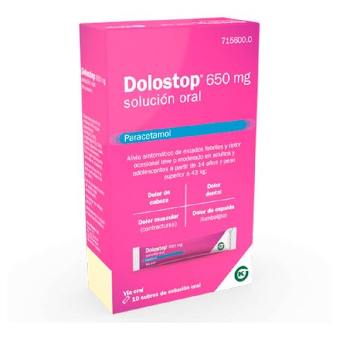 DOLOSTOP 650 MG 10 SOBRES SOLUCION ORAL 10 ML