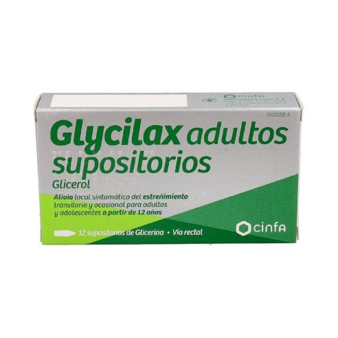 SUPOSITORIOS GLICERINA GLYCILAX 3.31 G 12 SUPOSITORIOS ADULTOS
