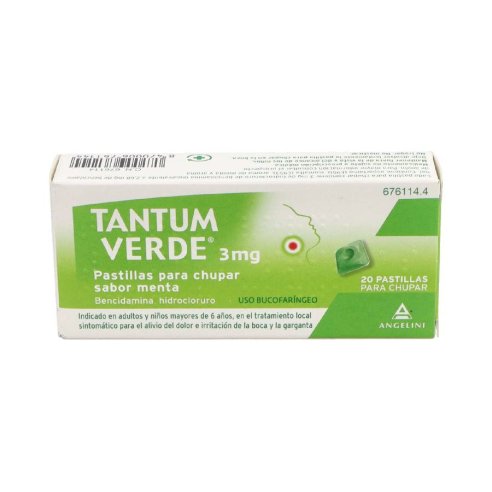 TANTUM VERDE 3 MG 20 PASTILLAS SABOR MENTA