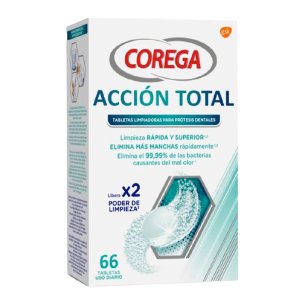 COREGA ACCION TOTAL LIMPIADOR LIMPIEZA PROTESIS DENTAL 66...