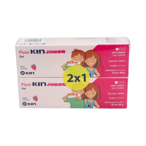 FLUOR KIN JUNIOR GEL FRESA 75 ML 2X1