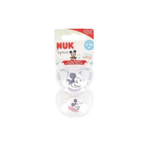 CHUPETE SILICONA NUK SPACE MICKEY 6 - 18 MESES 2 UNIDADES...
