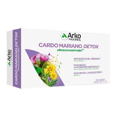 CARDO MARIANO DETOX ARKOPHARMA  20 AMPOLLAS 15 ML