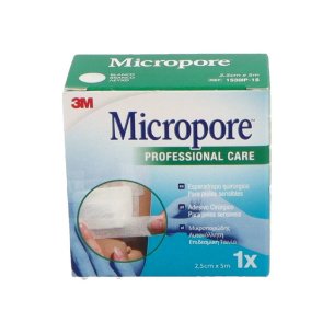 ESPARADRAPO HIPOALERGICO MICROPORE PAPEL BLANCO 5 M X 2,5 CM