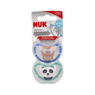 CHUPETE SILICONA NUK SPACE 2 UNIDADES 6-18 MESES NIÑA