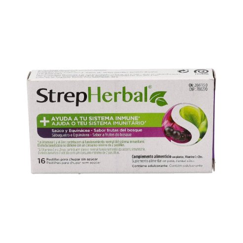STREPHERBAL  16 PASTILLAS PARA CHUPAR SABOR...
