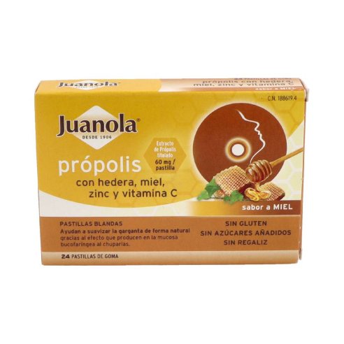 JUANOLA PROPOLIS HIEDRA PASTILLAS MIEL  24...