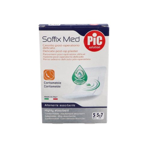 PIC SOFFIX MED CON BACTERICIDA POST OP APOSITO ADHESIVO 5 X 7 CM 5 APOSITOS