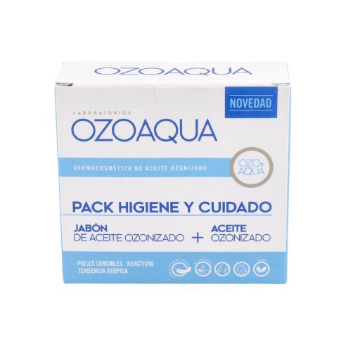 OZOAQUA PACK HIGIENE Y CUIDADO  1 ENVASE 15 ml ACEITE OZONIZADO  1 ENVASE 100 g