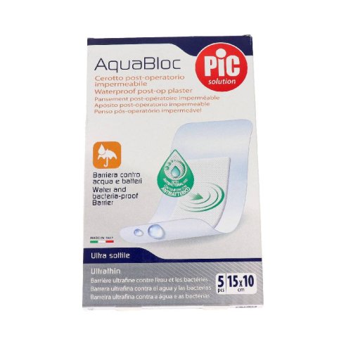 PIC AQUABLOC POST OP CON BACTERICIDA APOSITO ESTERIL 15 X 10 CM 5 U