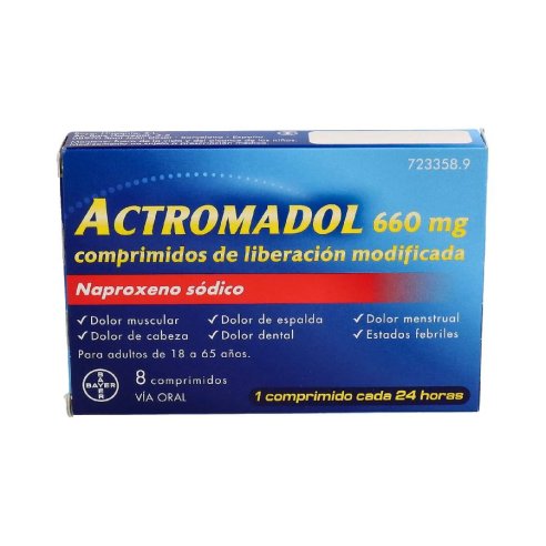 ACTROMADOL 660 mg 8 COMPRIMIDOS DE LIBERACIÓN MODIFICADA