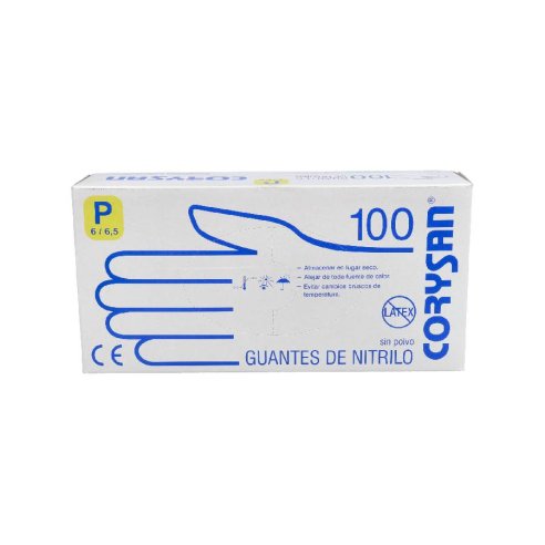 GUANTES DE NITRILO PARA EXPLORACION CORYSAN AMBIDIESTRO NO ESTERIL T- PEQ 100 U