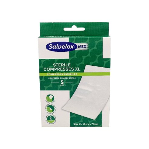 SALVELOX MED STERILE COMPRESSES  5 APOSITOS TALLA XL 10 cm x 7,5 cm