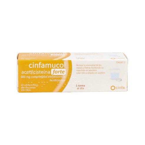CINFAMUCOL ACETILCISTEINA FORTE 600 mg 20 COMPRIMIDOS EFERVESCENTES