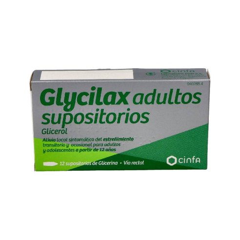 SUPOSITORIOS GLICERINA GLYCILAX 3.31 G 12 SUPOSITORIOS ADULTOS